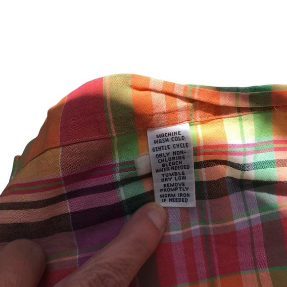 Ralph Lauren Shirt Mens Large Plaid Custom Fit Short Sleeve Button Down Preppy - Picture 5 of 6